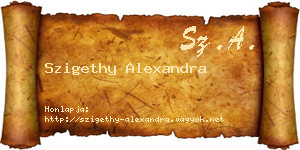 Szigethy Alexandra névjegykártya